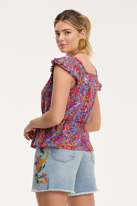 ELLE BLOUSE SICILIAN FLOWER PURPLE SICILIAN FLOWER 5