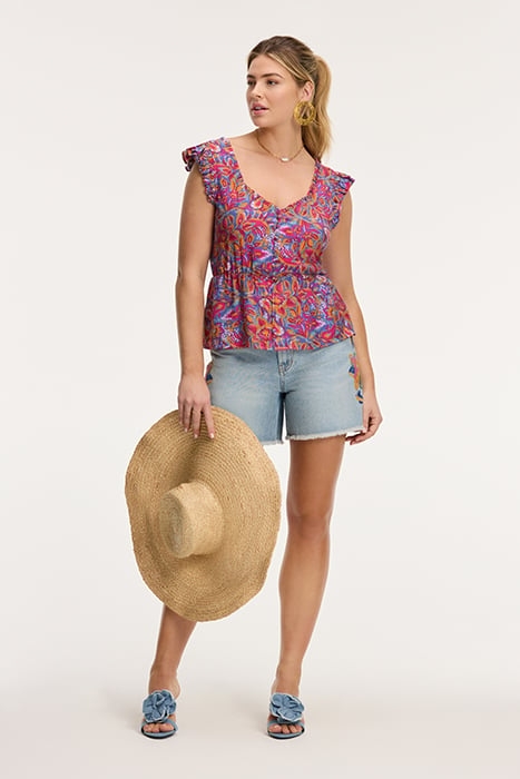 ELLE BLOUSE SICILIAN FLOWER PURPLE SICILIAN FLOWER 3