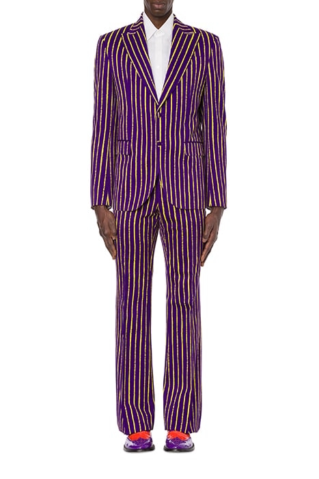 PINSTRIPES PRINT TWILL JACKET PURPLE 1