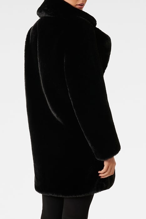 IGGY LONGLINE FUR COAT BLACK 2