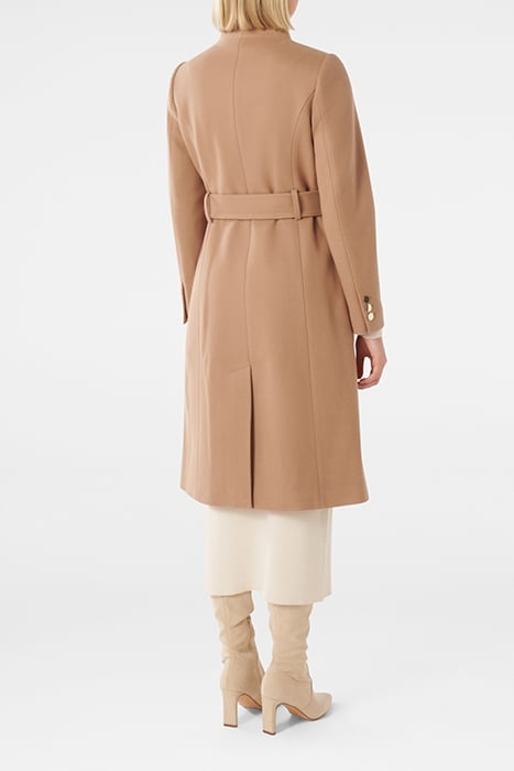BRODIE FUNNEL NECK COAT CAMEL 2