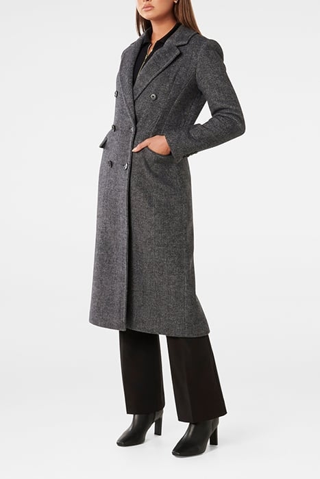 SYDNEY DOUBLE BREASTED BUTTON COAT BLACK 4