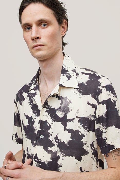 DANNY SS CAMP SHIRT BLACK/WHITE 2