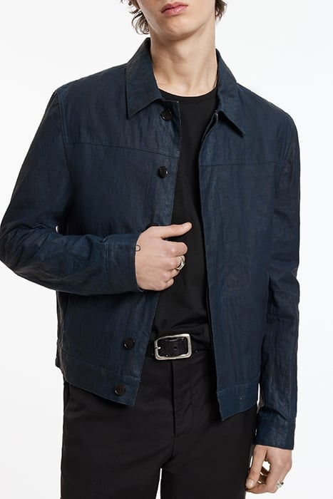 HIDDEN PLACKET JEAN JACKET CAPRI BLUE 1