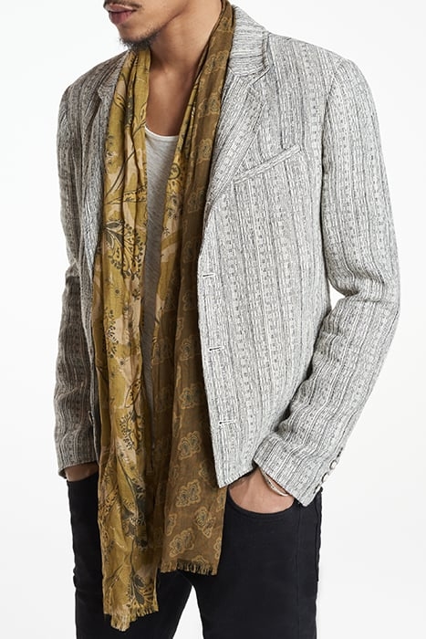 MIXED PAISLEY PATTERN PRINTED SCARF MAYAN GOLD 2