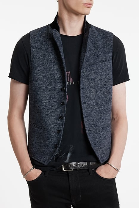 SLIM FIT PEAK LAPEL VEST WITH WIRE INSER NAVY 1