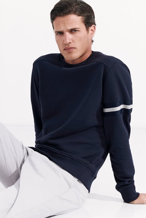 MOORE-BAND | CREW NECK SWEATER NAVY BLUE 4