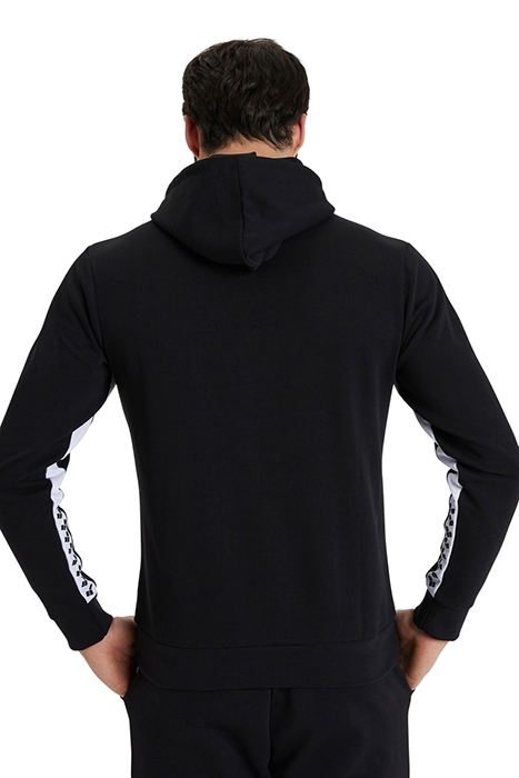 ARENA ICONS HOODED SWEAT SOLID BLACK-WHITE-BLACK 3