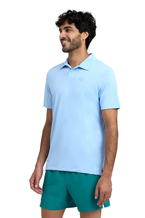 MEN'S POLOSHIRT SOLID AQUA-NAVY 1
