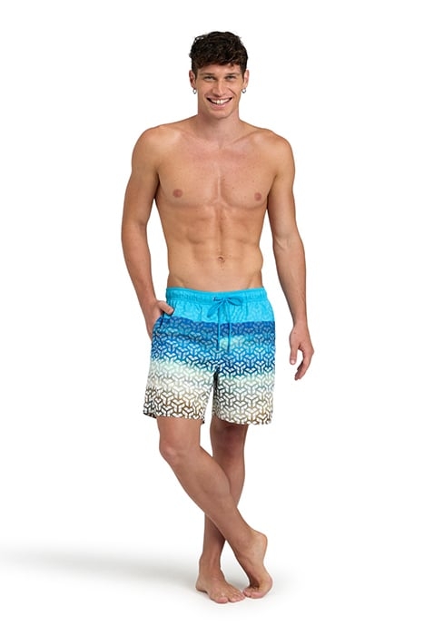 MEN'S BEACH BOXER PLACED SAND&SEA TURQUOISE 3