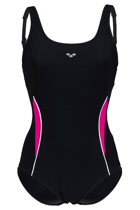 W ALISSA U BACK ONE PIECE LOW CUT C-CUP BLACK-ROSE VIOLET-WH 1