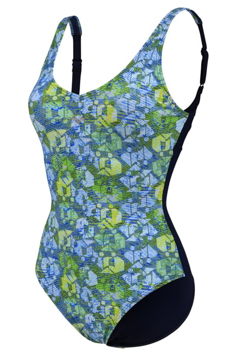 WOMEN'S BODYLIFT CHIARA SWIMSUIT WING B NAVY-SOFT GREEN MULT 6
