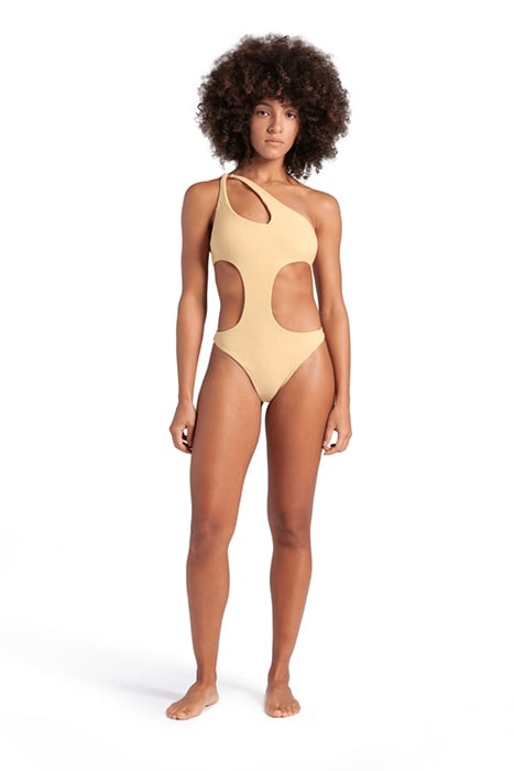 WOMEN'S ARENA TECH WOOL CUT OUT SWIMSUIT SAND 3