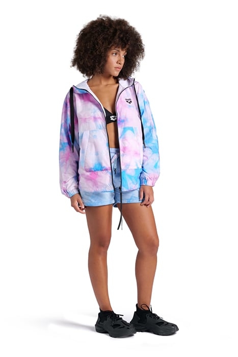 WOMEN'S HOODED JACKET MPH CYAN MULTI TIE&DYE 3