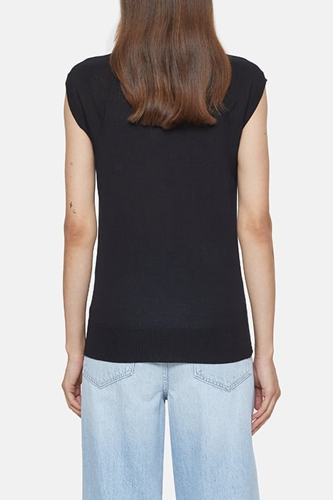 CREW NECK VEST BLACK 2