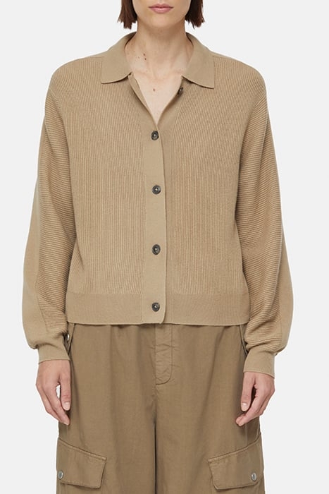 CREW NECK CARDIGAN BROWN SUGAR 1