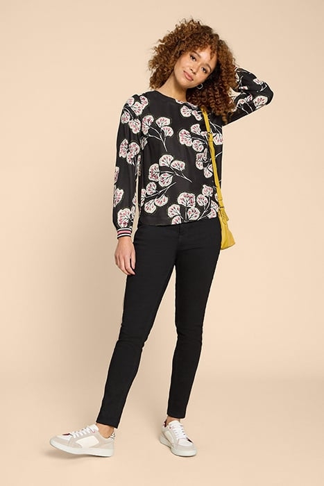 IRIS ECO VERO TOP BLACK PRINTED 1