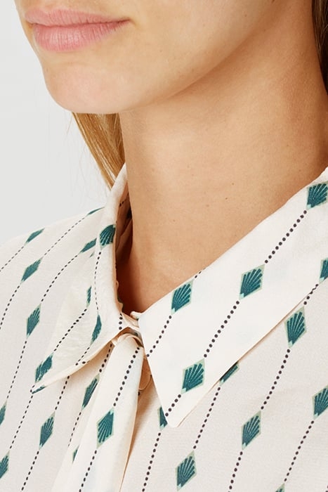 VISCOSE TIE SHIRT IN WHITE 5