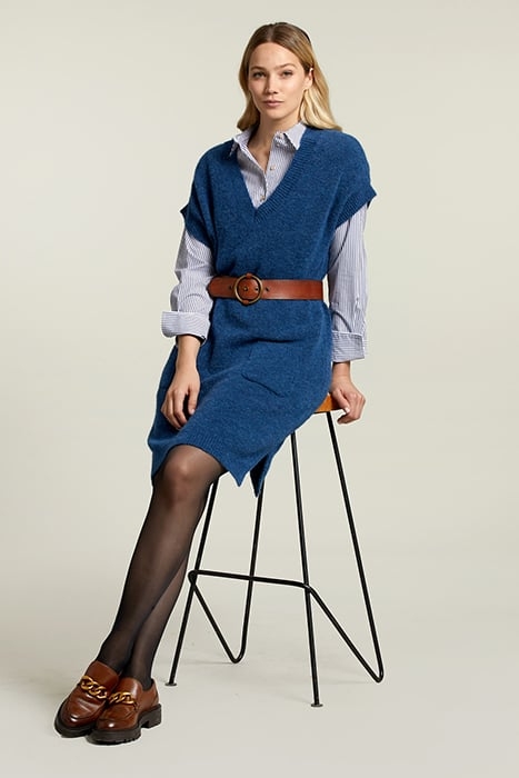 BLUE KNITTED SLEEVELESS DRESS 1