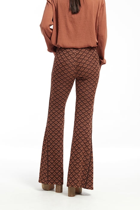 PRINTING LUREX KNITWEAR ZOTA FLARED TROUSERS BROWN 2