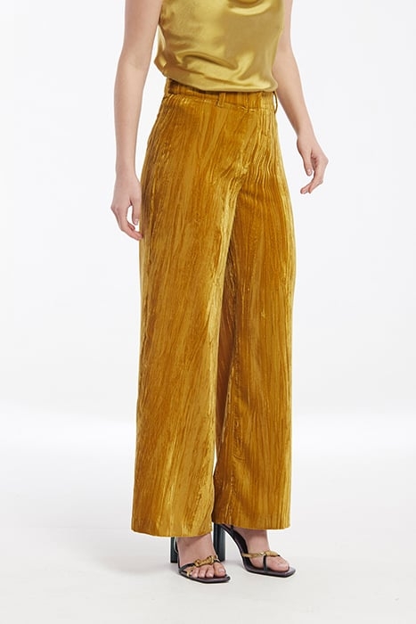CRUSHED VELVET IWIRA ELASTIC WAISTBAND PALAZZO TROUSERS MUST 1