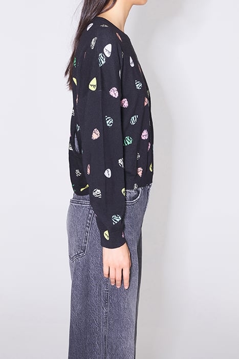 BLACK WOOL SWEATER WITH ELECTRIC BIMBA PRINT 4