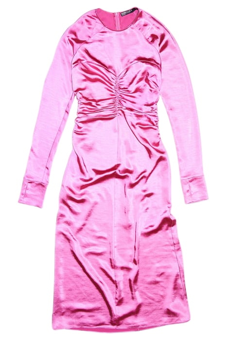 FUCHSIA SATIN MIDI DRESS 3