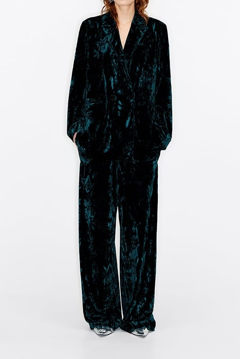 GREEN VELVET A-LINE BLAZER 1