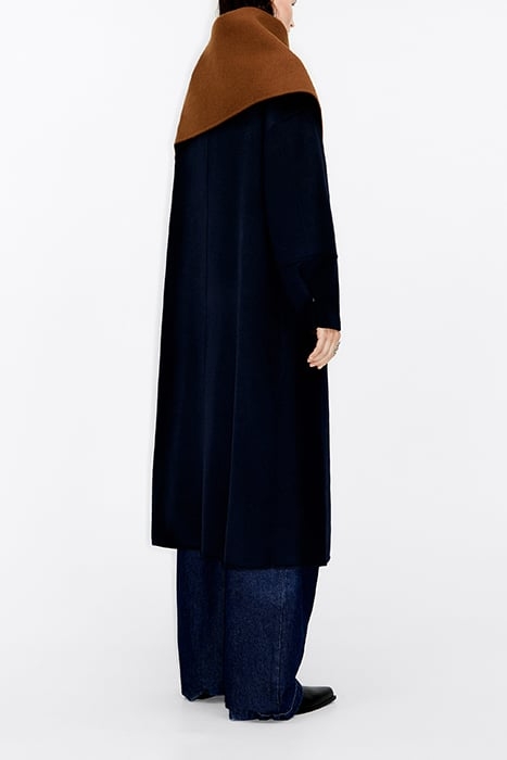 NAVY BLUE OVERSIZE DOUBLE-FACE COAT 2