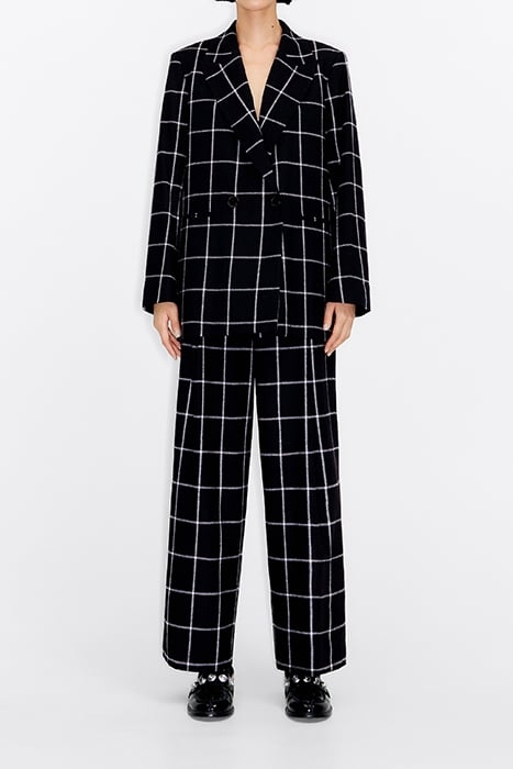 BLACK CHECKED A-LINE BLAZER 1