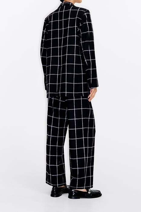 BLACK CHECKED A-LINE BLAZER 2