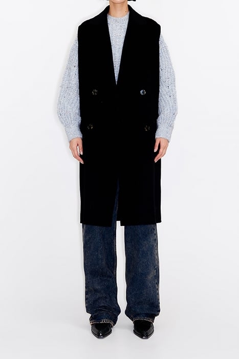 BLACK DOUBLE-FACE TAILORED VEST 1