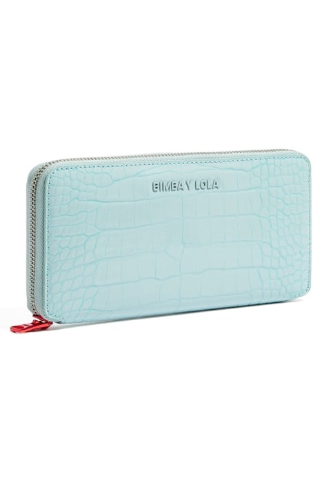 AQUAMARINE MOCK CROC BOOK WALLET 1