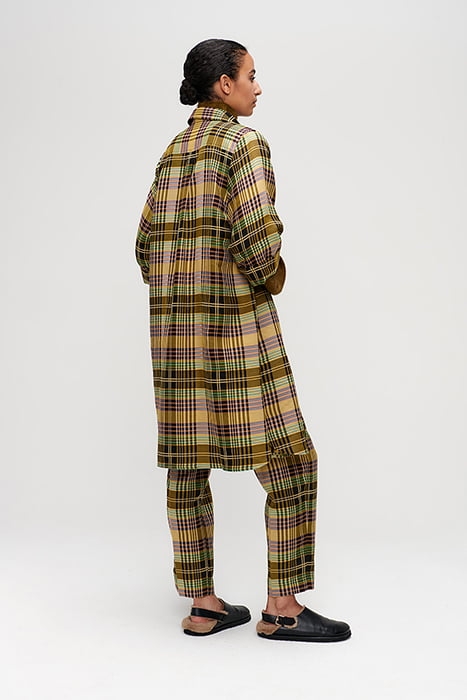 SYDNEY PLEAT CHECKED PANTS MOSS 5