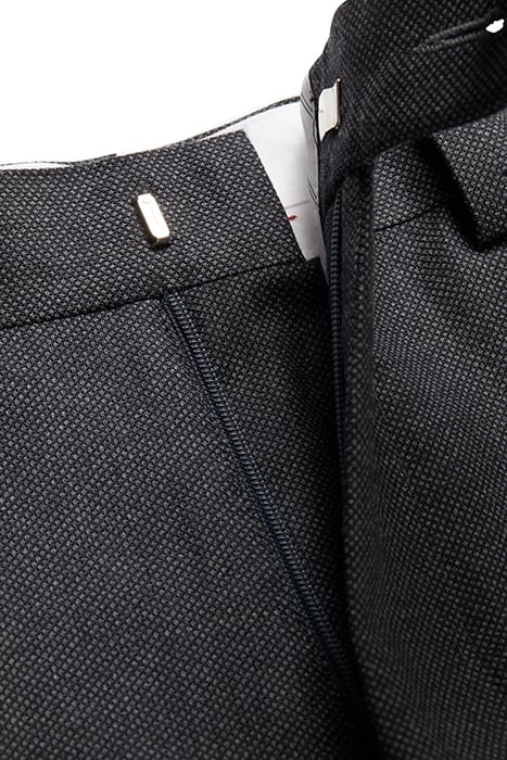 DARK GREY BIRD'S EYE SLIM LEG STRAIGHT TROUSERS 4