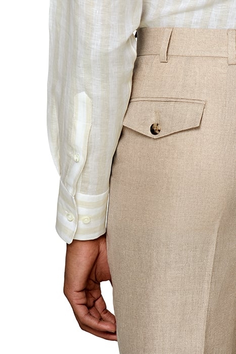 LIGHT BROWN STRIPED SLIM FIT SHIRT 8