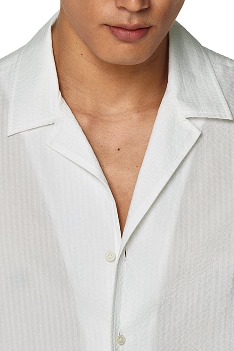 WHITE CAMP COLLAR SLIM FIT SHIRT 5