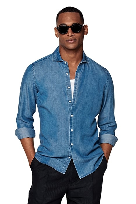 BLUE SLIM FIT SHIRT 1