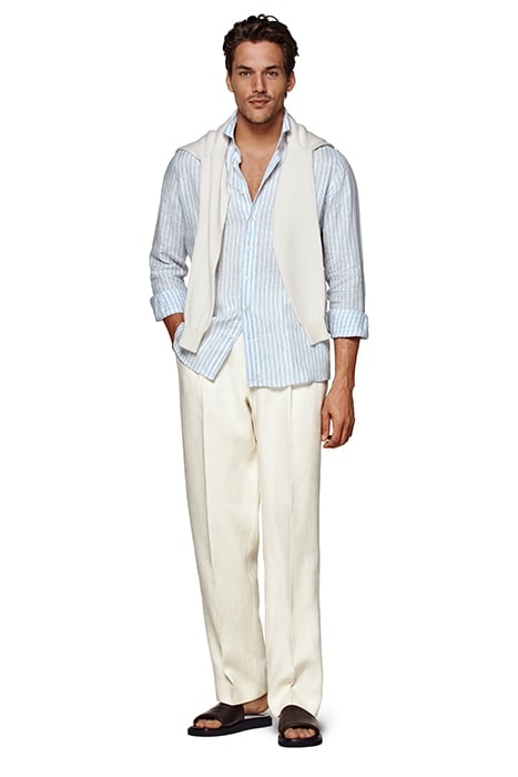 LIGHT BLUE STRIPED SLIM FIT SHIRT 3