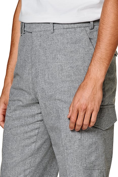 LIGHT GREY WIDE LEG TAPERED TROUSERS 5