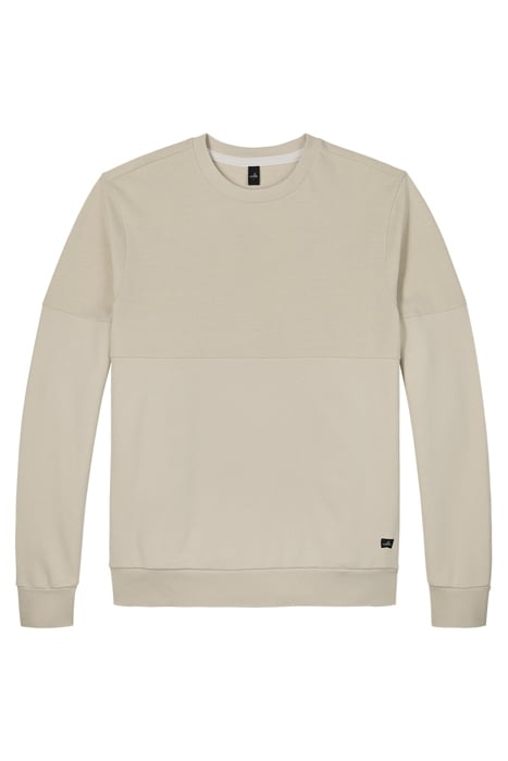 SULLIVAN | JERSEY PIQUÉ CREWNECK SWEATER WHITE SAND 2