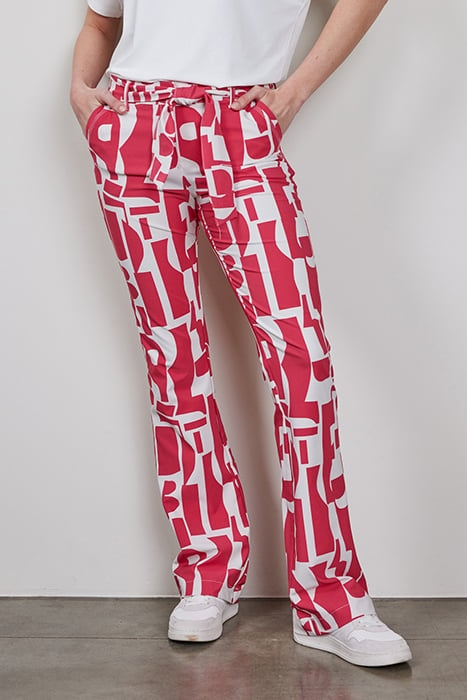 TRAVEL PANTS PASEO PRINT PINK 1