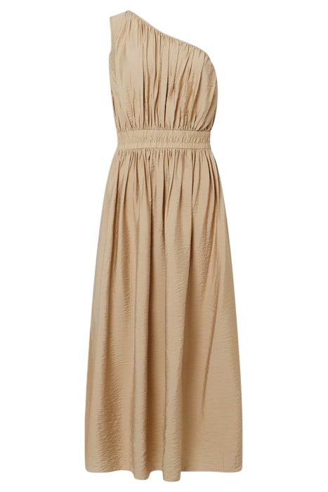 FARON MIDI ONE SHOULDER DRESS BROWN 3