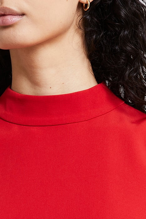ECHO CREPE MOCK NECK DRESS RED 4