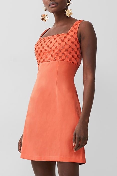 EMBROIDERED DARCY CREPE RED 1