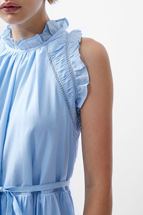 EMILY TIERED FLARED DRESS BLUE 4