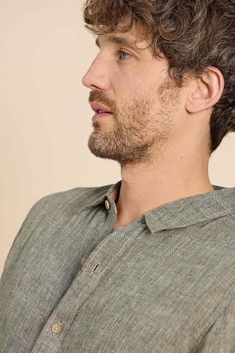 PEMBROKE  LINEN SHIRT KHAKI GREEN 4