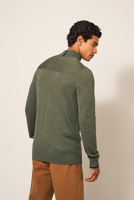 NEWPORT MERINO FUNNEL KHAKI GREEN 2