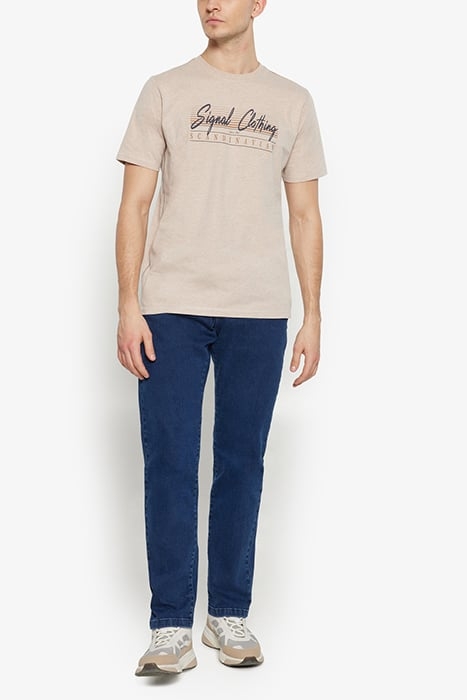 LIAMSI FRONT PRINT TEE+ SAVANNA SAND MELANGE 3