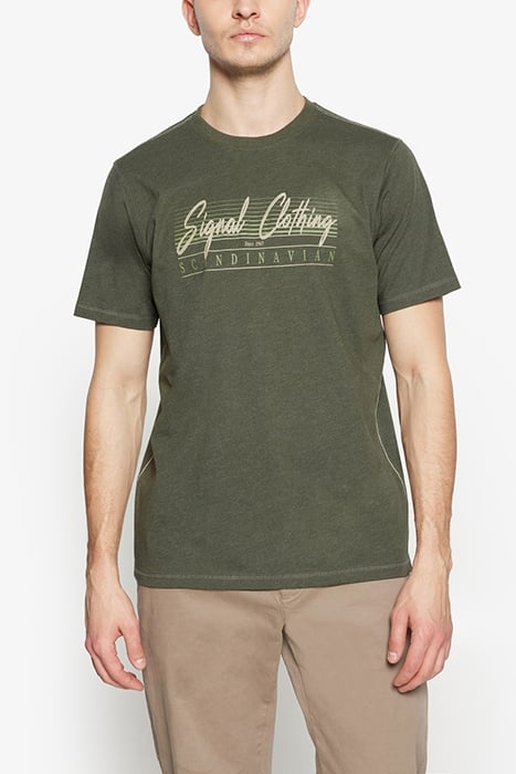 LIAMSI FRONT PRINT TEE+ FULL GREEN MELANGE 1